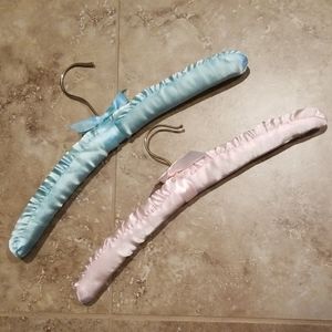 Bundle of 2 Vintage Satin Covered Hangers
